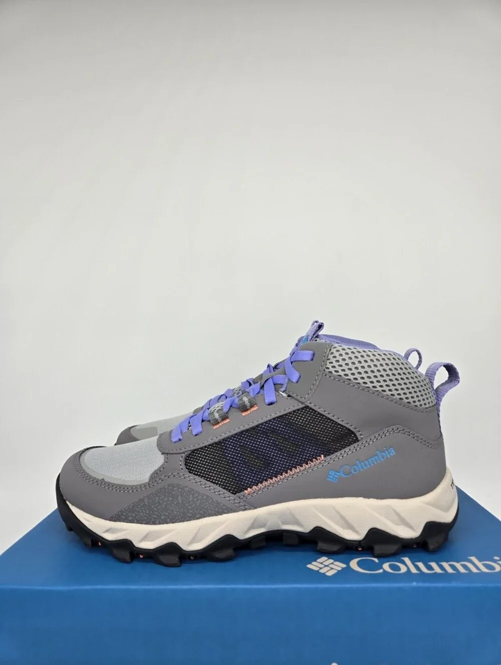 Columbia Women's Flow Centre Grey Purple Hiking Boot Shoes Size 7